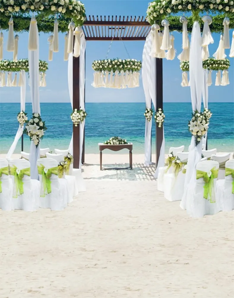 Свадебные цветы на пляже Морские фоны для фотосъемки Реквизит для фотосессии Студийный фон