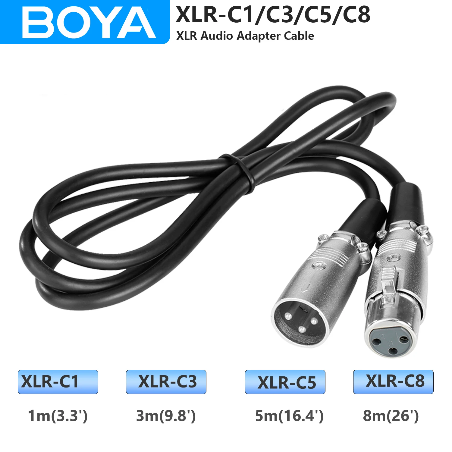 BOYA XLR-C1 C3 C5 C8 XLR Аудио Кабель-адаптер для Создания видео, Перекодирования Аудио Интерфейса для Интервью с XLR Микрофоном Youtube
