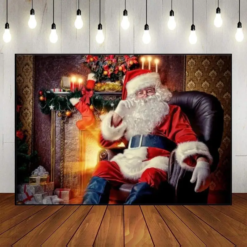 С Рождеством, Санта, Фоновые фотографии на открытом воздухе, декор для душа ребенка, Индивидуальный фон для дня рождения, Обои, Канун Фото