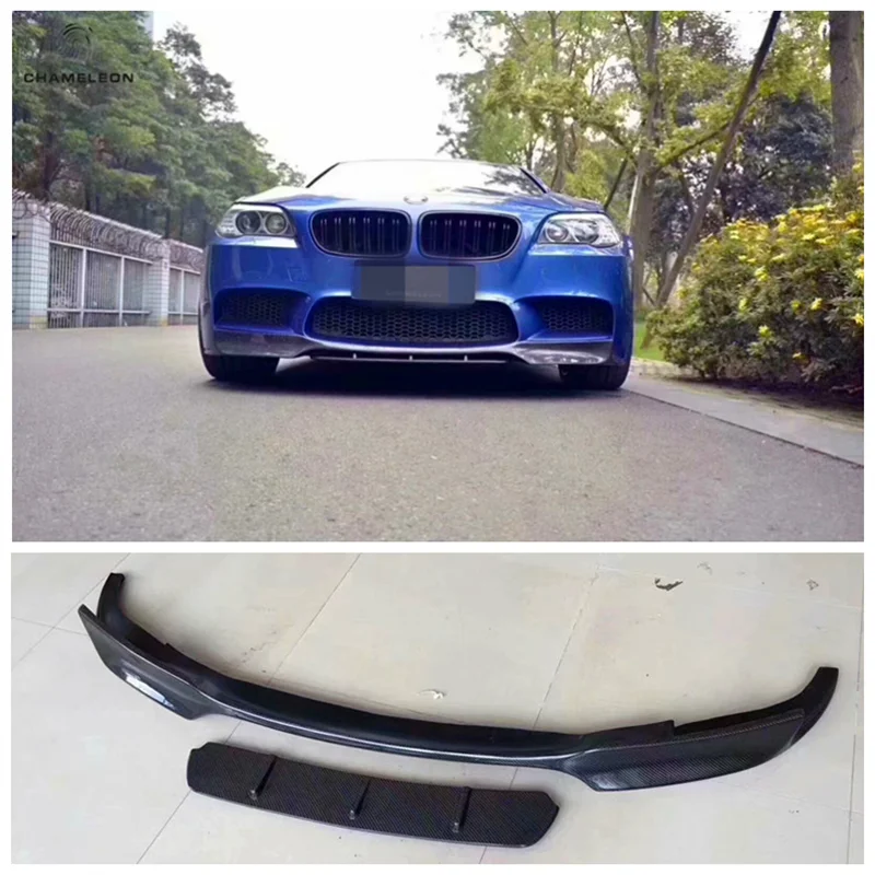 Для BMW 5 серии M5 F10/F18 2014-2019 Бампер из настоящего углеродного волокна, сплиттер для передней губы, диффузор, защитная крышка для губ