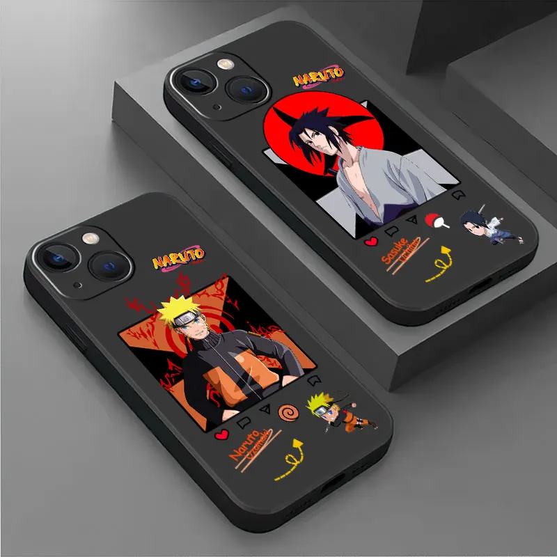Чехол для Apple iPhone 15 14 11 13 12 Pro 7 X XR XS Max 6 8 Plus SE 2022 15Plus Черный Чехол Для телефона Narutos