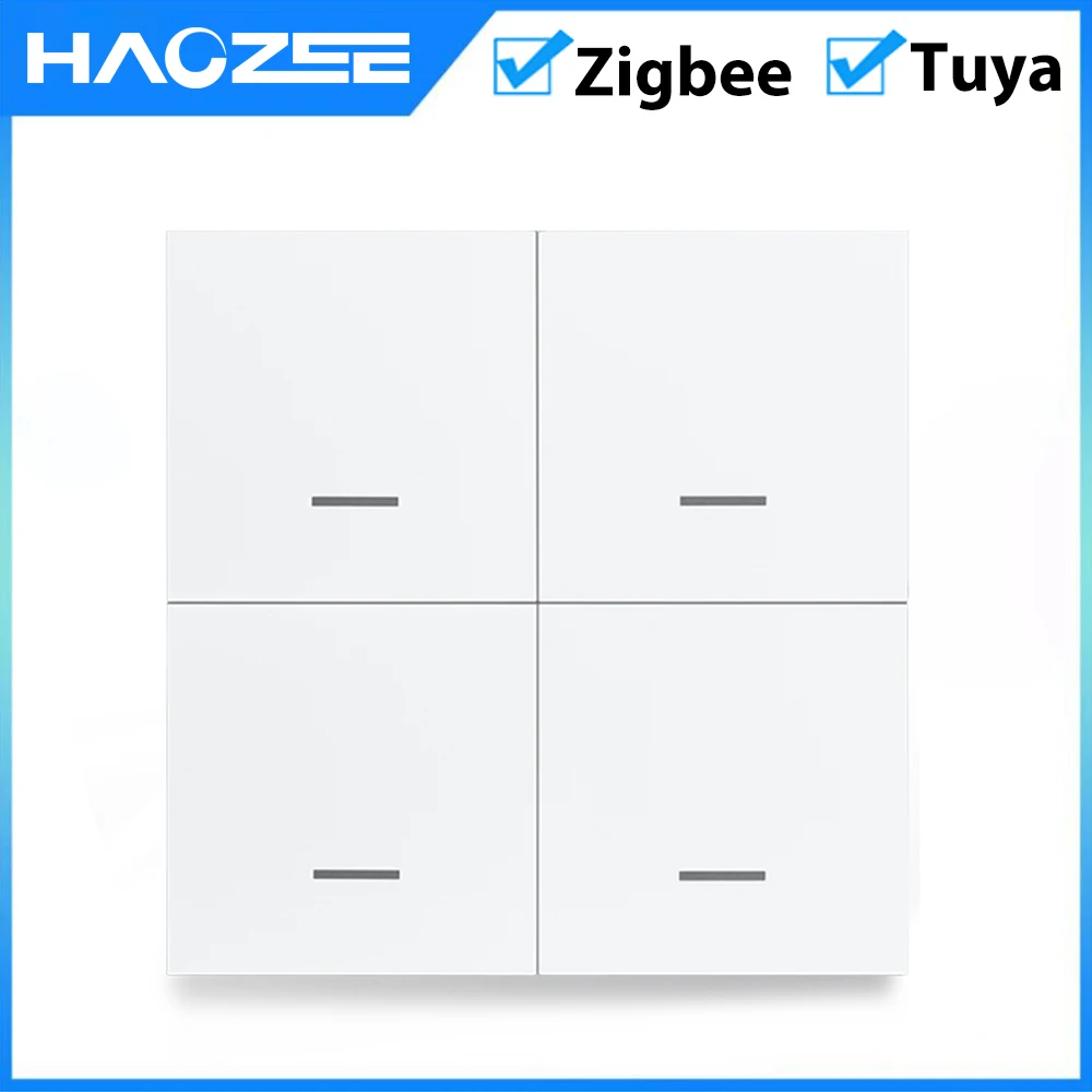 Tuya Smart ZigBee Switch Сценарий 4 Банды Переключатель 12 Сцен Кнопочный Контроллер Поддержка deCONZ Zigbee2mqtt Home Assistant