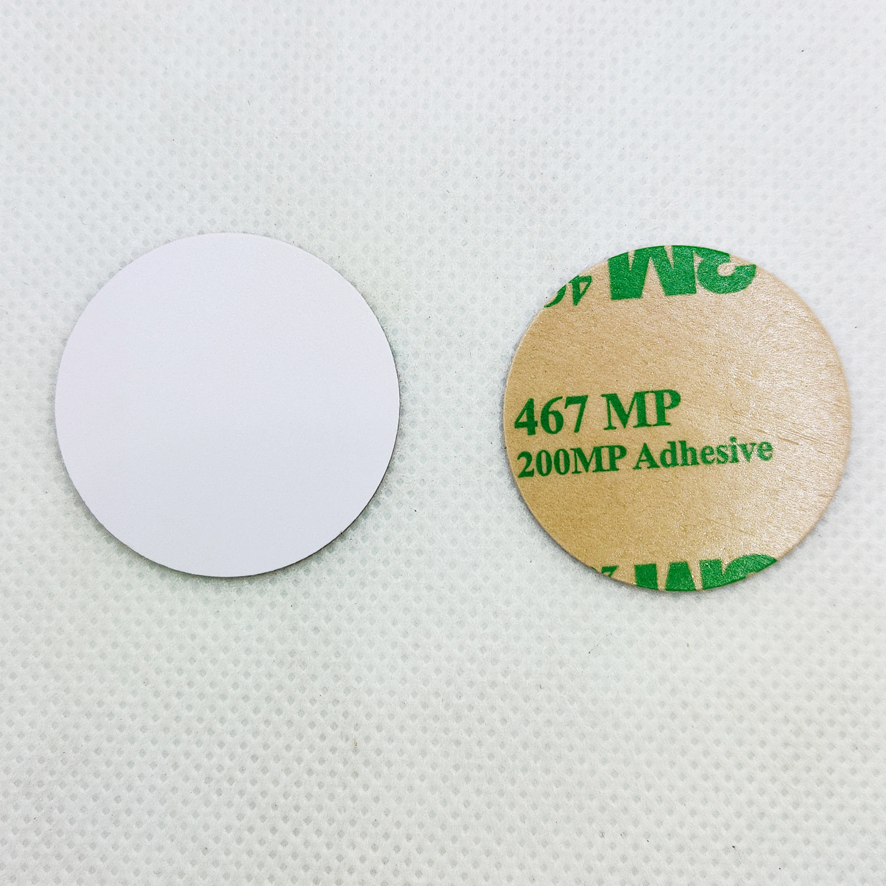 5шт 13,56 МГЦ 144 Байта Диаметр 30 мм Наклейка NFC Пустая монета из ПВХ Белая карточка
