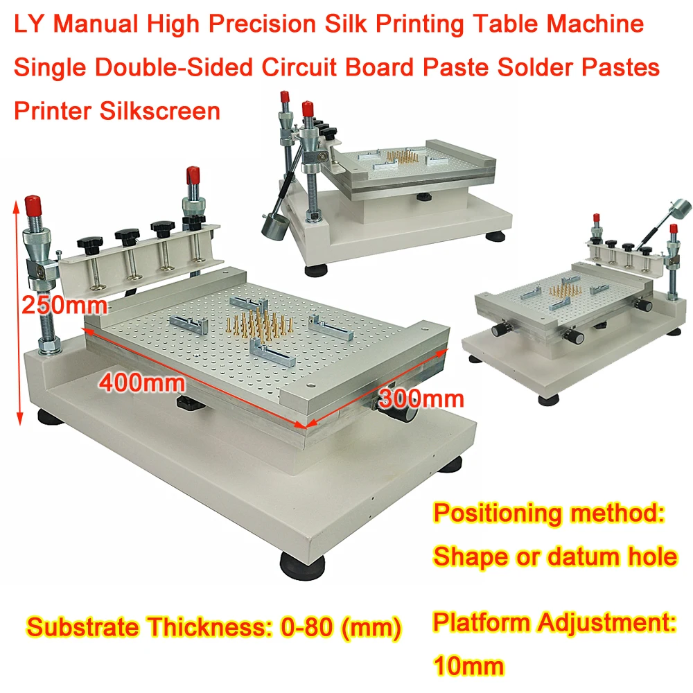 Ручная высокоточная настольная машина для шелкотрафаретной печати с односторонней печатной платой, паяльные пасты, принтер для шелкографии