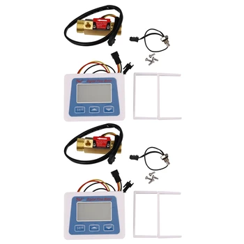 2-х цифровой ЖК-дисплей, датчик расхода воды, расходомер, Ротаметр, Запись температуры и времени С датчиком расхода G1 / 2  5