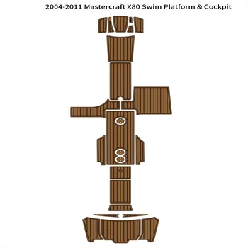 2004-2011 Mastercraft X80 Плавательная Платформа Кокпит Коврик для лодки EVA Пенопласт Тиковый Коврик для пола  10
