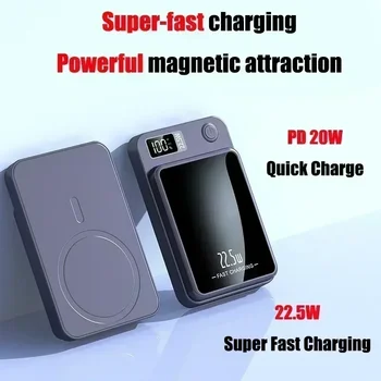 30000mAh Магнитное Qi Беспроводное Зарядное Устройство Power Bank 22,5 Вт Mini Powerbank Для iPhone Samsung Huawei Быстрая Зарядка  5