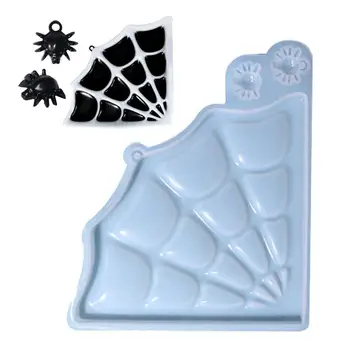 3D форма для смолы с паутиной на Хэллоуин, Мягкая Силиконовая форма для мыловарения, воск, Мыльная глина, поделки для домашнего декора, Хэллоуин  5