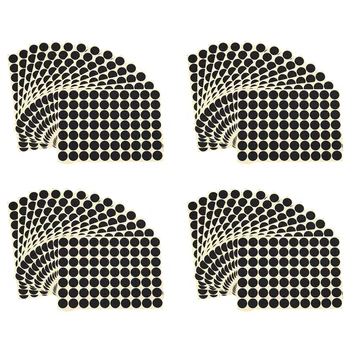4 комплекта круглых кодовых наклеек диаметром 19 мм, самоклеящиеся липкие этикетки черного цвета  5