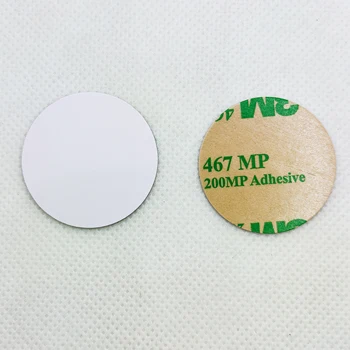 5шт 13,56 МГЦ 144 Байта Диаметр 30 мм Наклейка NFC Пустая монета из ПВХ Белая карточка  10