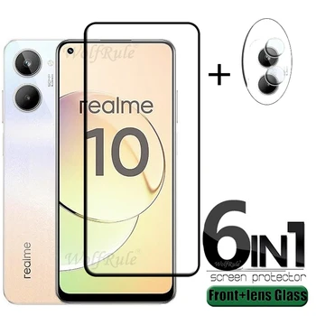 6-в-1 для OPPO Realme 10 4G Стекло для Realme 10 9 Pro Plus 9i Защитная пленка для экрана с полным покрытием из закаленного стекла Realme 10 4G Len Film  5