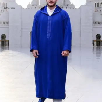 B36D Мусульманский Кафтан Исламский Халат Мужчины Мусульманские Платья Рубашки С Длинным Рукавом Кафтан Мусульманский Длинный Халат Thobe Robe для Мужчин  10