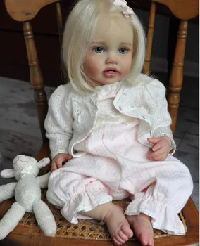 FBBD Заказала ограниченную поставку 24-дюймовой возрожденной малышки Лотти с белыми волосами ручной работы, как на уже готовой кукле, как на фотографиях  2
