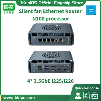 IKuaiOS G31F N100 Бесшумный Вентилятор Ethernet-маршрутизатор Мини-Брандмауэр 4x2,5GE i226 Pfsense MikROS OPNsense VLAN VPN С возможностью расширения WiFi 4G  1