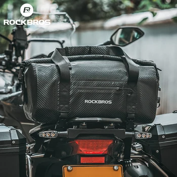 ROCKBROS Водонепроницаемая мотоциклетная сумка ПВХ объемом 20-60 л, багажная сумка для переноски на заднем сиденье, несколько аксессуаров для переноски  10