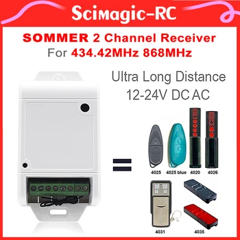 SOMMER 868 МГц 434,42 МГц Приемник Дистанционного Управления Гаражными Воротами 2 Канала 12/24 В Переменного тока Постоянного тока Для SOMMER 4020 TX03-868-4 4025 4026 4031 4035  5