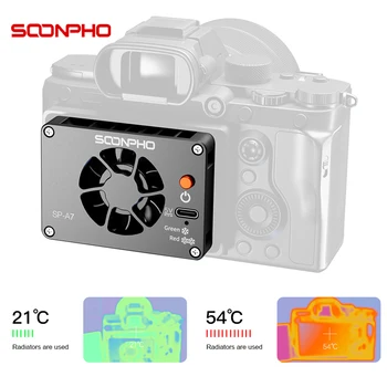 SOONPHO SP-A7 Вентилятор Охлаждения Радиатора камеры для Sony Canon FUJI A7M4 ZVE1 A6700 A7C2 ZVE10 ZV1 R5 90D XS10 XT4 X-H2S Ultra-Silence  5