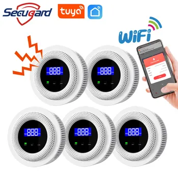 Tuya WiFi Детектор утечки газа 433 МГц Беспроводной датчик утечки сжиженного газа Smart Life APP Control Домашняя Безопасность Звуковая Сигнализация на кухне  5