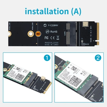 Беспроводной Слот для Ключей M.2 A + E к M.2 M Ключу Wifi Bluetooth Адаптер для AX200 9260 Bcm94352Z Карта NVMe PCI Express SSD Порт  10