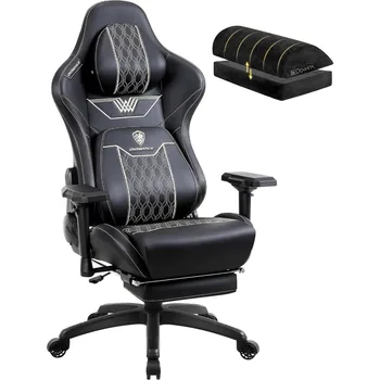 Большое и высокое игровое кресло Dowinx с подставкой для ног, высокой спинкой, эргономичное офисное кресло с удобным подголовником и поясничной поддержкой,  10