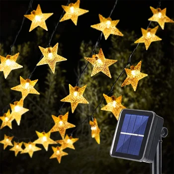 Гирлянды Solar Star Twinkle 200LED 8 режимов, сказочный декоративный светильник на солнечной энергии, водонепроницаемые светильники для садов, лужаек, патио 407  10