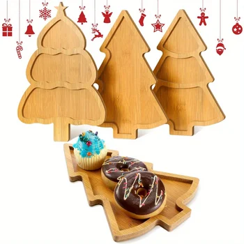 деревянная рождественская елка тарелка поднос для еды закуски десерты закуски суши Японская тарелка сашими ресторан  10