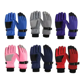 Детские зимние перчатки, внутренние плюшевые перчатки, перчатки для холодной погоды, лыжные перчатки для детей, девочек, мальчиков, езды на велосипеде, бега, сноуборда  10