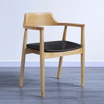 Дизайнерский деревянный стул с акцентом Офис для взрослых Гостиная Случайные Обеденные стулья Роскошные Креативные шезлонги Salle Manger Мебель для дома  5
