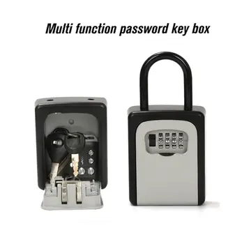 Коробка для ключей с паролем из цинкового сплава, 4 цифровых сейфа с паролем, наружный  5