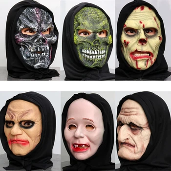 Маски для вечеринки на Хэллоуин, страшная маска зомби в анфас, косплей, головные уборы для взрослых, реквизит для костюмов мужчин и женщин  5