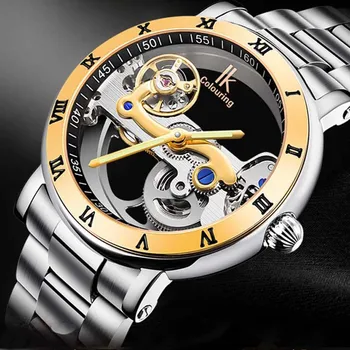 Модные Прозрачные Часы Мужские Часы С Турбийоном, Полностью Стальные Автоматические Механические Наручные Часы, Мужские Reloj Hombre 2023  10