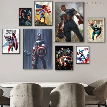 Мстители из комиксов Marvel, супер Картина на холсте, популярный персонаж, супергерой, плакаты и принты, настенные рисунки, декор детской комнаты  10