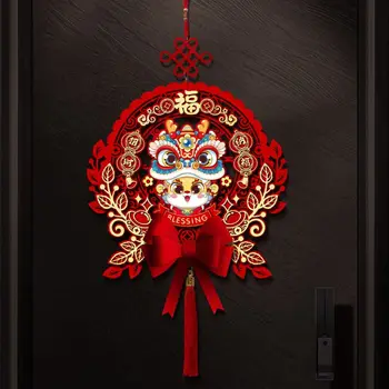 Оконный цветок Fuzi Года дракона Электростатическая Декоративная Настенная наклейка на дверь с изображением персонажа ФУ из мультфильма Весенний фестиваль Расходных материалов  5