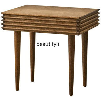 Прикроватный столик в бесшумном стиле из массива дерева для гостиной, Дубовый приставной столик, разработанный Maestro Log Прикроватный столик  10