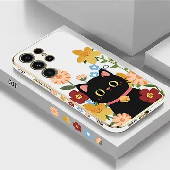 Роскошный чехол для телефона Lucky Cat с покрытием Samsung Galaxy S23 S22 S21 S10 S9 S8 Plus Note 20 ultra 10 Plus Cover  5