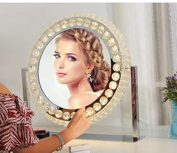 Светодиодное зеркало с кристалалми и стразами для туалетного столика для макияжа  5