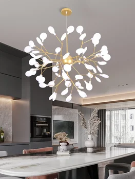 Современная светодиодная люстра в виде светлячка, стильный декор в виде дерева для спальни, кухни, столовой, гостиной, роскошное украшение дома  10