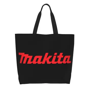 Сумка для покупок Makitas с забавным принтом, моющаяся холщовая сумка для покупок на плечо  10