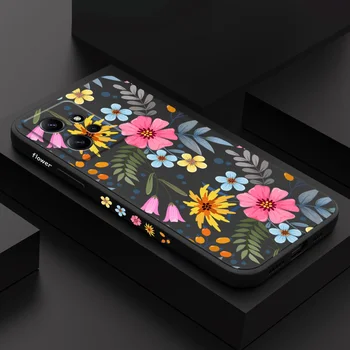 Чехол для телефона Flowers Fall Для Xiaomi Redmi Note 12 12S 11 11S 10 10T 10S 9 9S 8 7 Pro Plus 4G 5G Жидкий Силиконовый Чехол  5