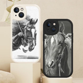 Чехол для телефона с рисунком лошади для iPhone 14 12 11 13 Pro Max Mini 7 8 Plus SE 2020 X XS XR из овечьей кожи  10