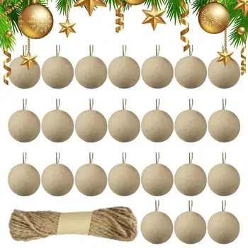 Шарики из папье-маше, украшения из папье-маше в форме шара, Неокрашенные украшения из пустых шариков, принадлежности для рукоделия Для украшения Рождественской елки  5