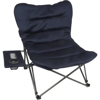 Шикарное кресло для отдыха Ozark Trail большого размера с приставным столиком, синий  5