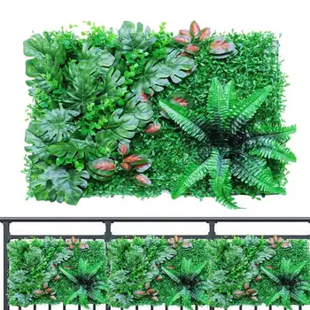 Экран ограждения из искусственных листьев, панель ограждения из зеленых листьев, Стеновые панели из искусственной травы, Стеновая панель из зеленых искусственных растений.  5