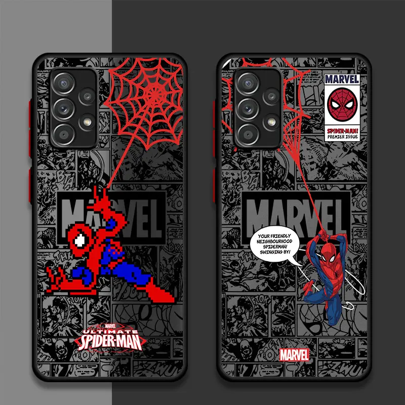 Чехол для телефона с Человеком-пауком Marvel Samsung Galaxy A30s A50 A71 4G A14 A13 A52 A30 A31 A12 A34 5G A70 A51 из ТПУ, Противоударный Мягкий чехол