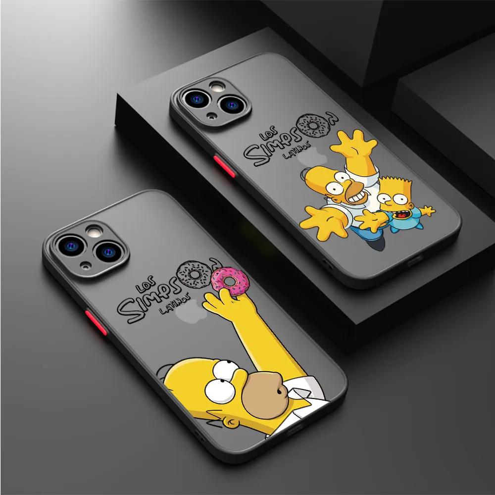 Чехол для Apple iPhone 8 Plus 11 Pro 7 6S SE XR 15 Pro 13 XS X 14 Pro Max 12 Mini 6 15 Чехол The Simpsons Cartoon Coque Матовый