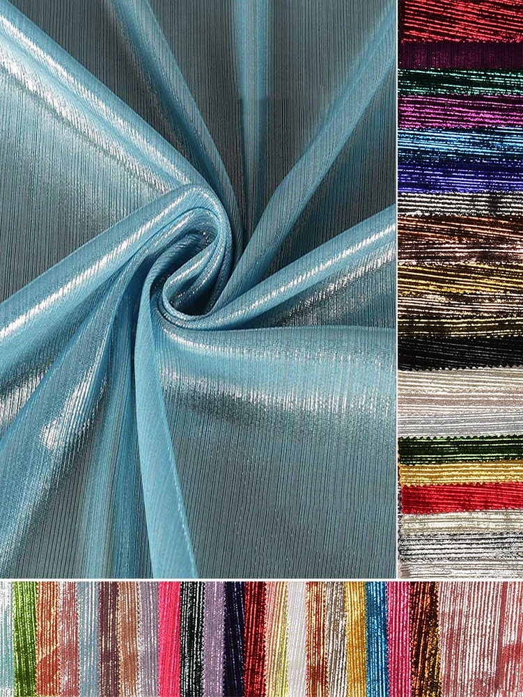 Прокладки спандекс Bronzing ткань яркие красочные полосатые одежды сцены красоты полосы трикотажные стрейч DIY одежды ткани