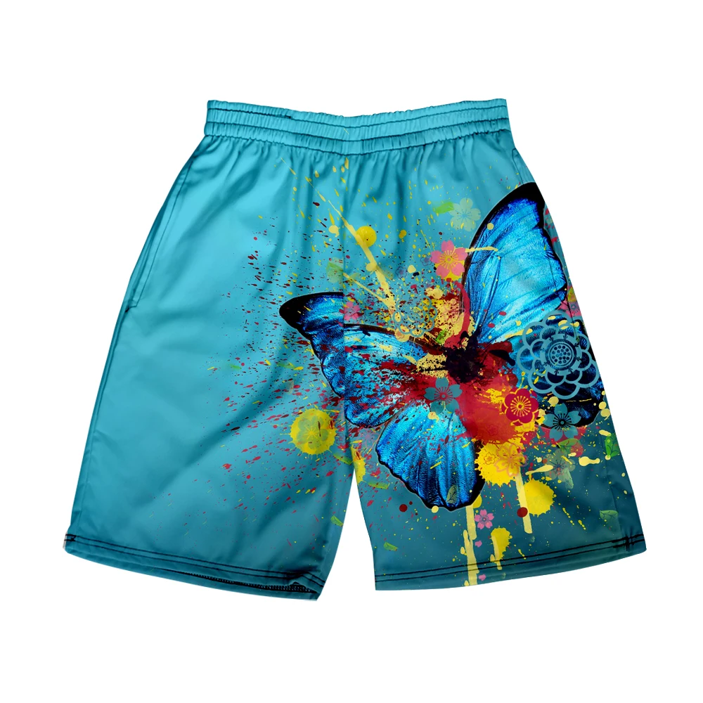Пляжные шорты с бабочками, мужская и женская одежда, повседневные шорты с цифровой 3D-печатью, модные брюки-пара