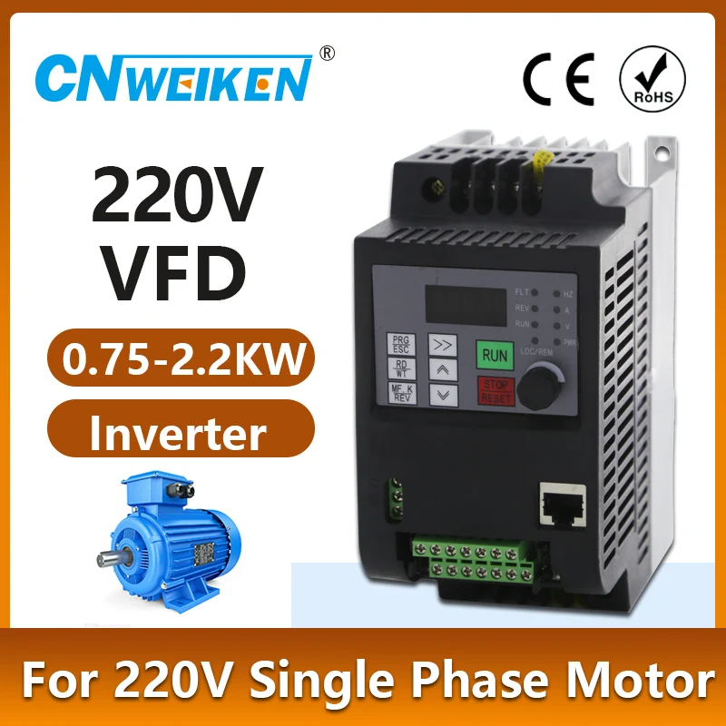 2,2 кВт 220 В Однофазный входной сигнал 1 Фазный выходной преобразователь частоты Инверторный привод регулятора скорости двигателя насоса