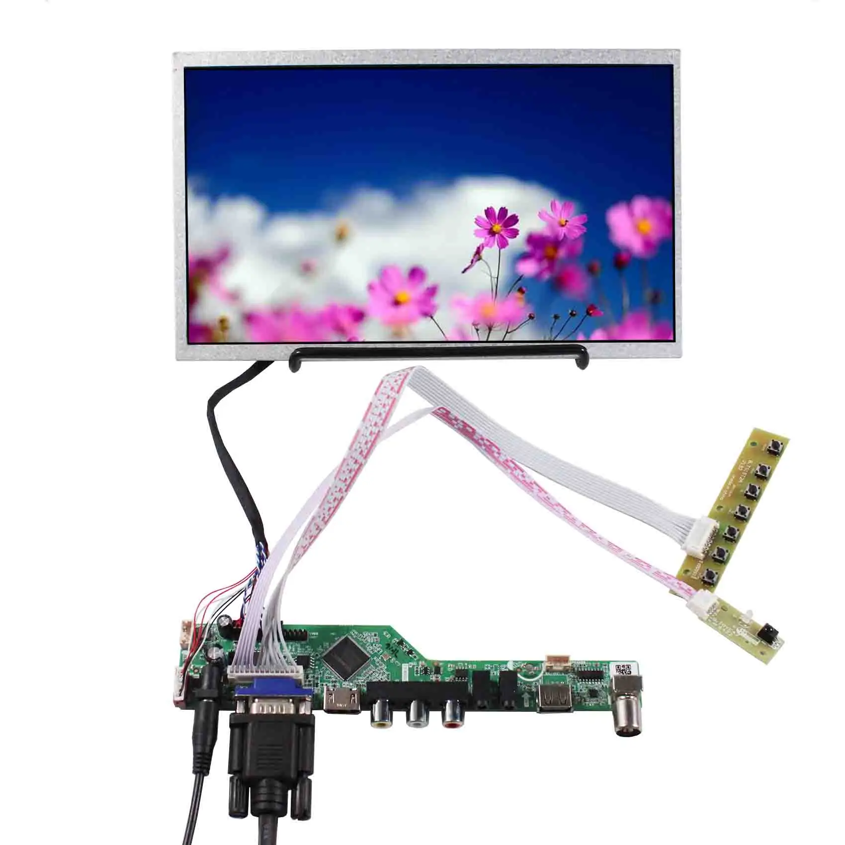 Плата ЖК-контроллера HD MI VGA AV USB с 10,1-дюймовым ЖК-экраном 1366x768