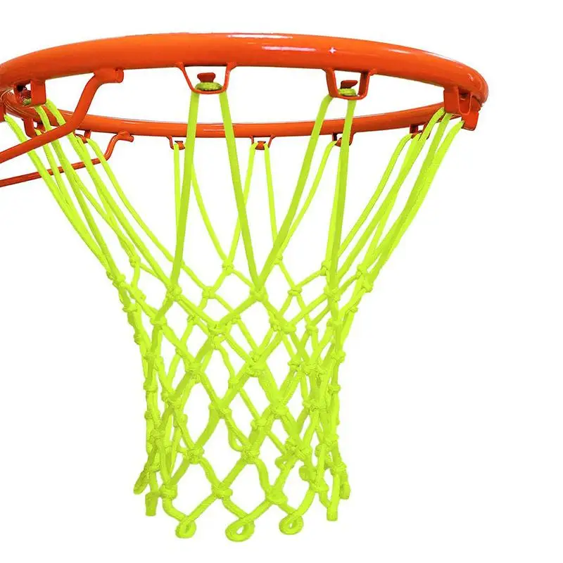 Баскетбольная сетка Сверхпрочная Баскетбольная сетка с 12 петлями, заменяющая спортивную нейлоновую баскетбольную сетку для стандартных внутренних или наружных колесных дисков